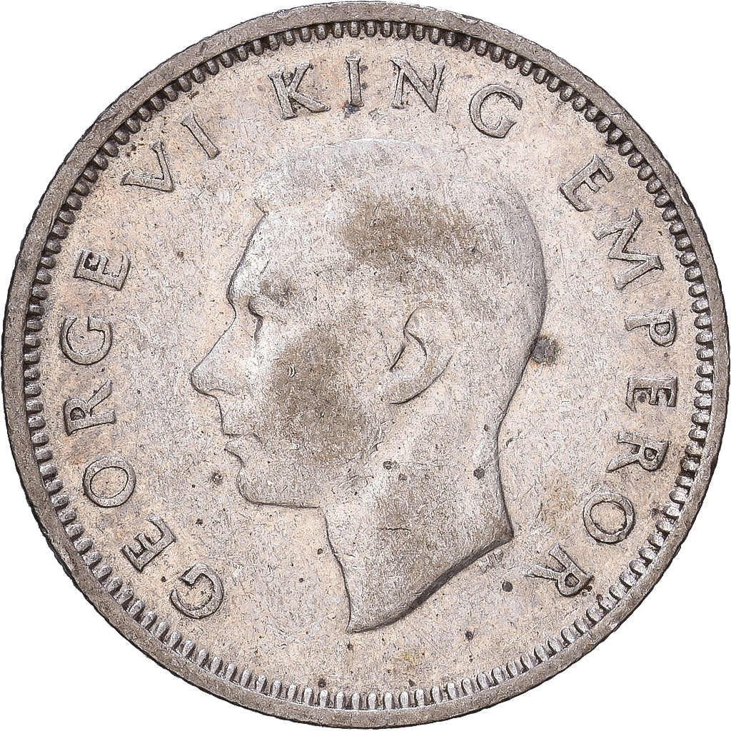 New Zealand, George VI, 6 Pence, 1945, London, Silver, VF(30-35), KM:8
