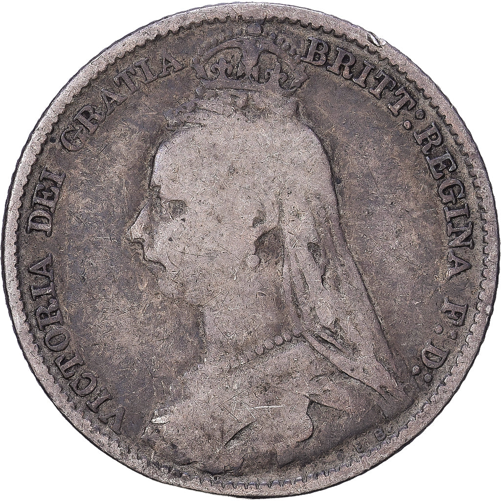 Great Britain, Victoria, 6 Pence, 1892, Silver, F(12-15), KM:760