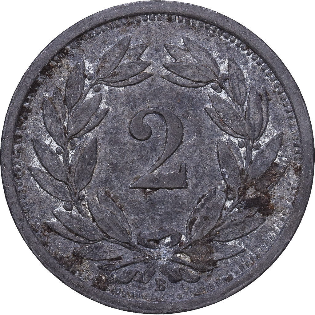 Schweiz, 2 Rappen, 1944, Bern, Zinc, S, KM:4.2b