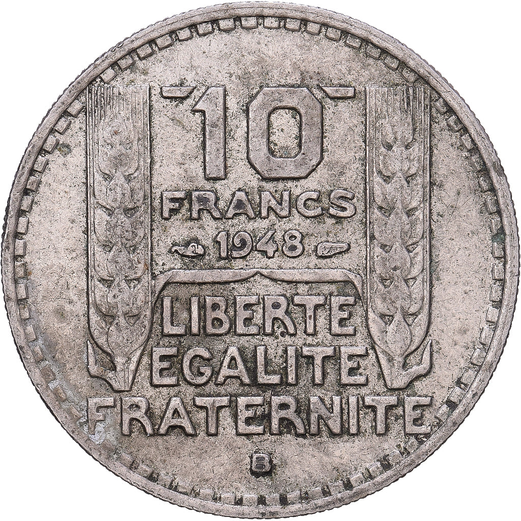 França, 10 Francs, Turin, 1948, Beaumont - Le Roger, Cobre-níquel, VF(20-25)