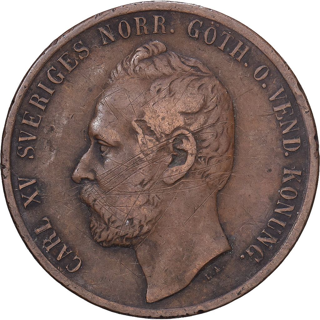 Sweden, Carl XV Adolf, 5 Öre, 1864, Kungsholmen, Bronze, VF(20-25), KM:707