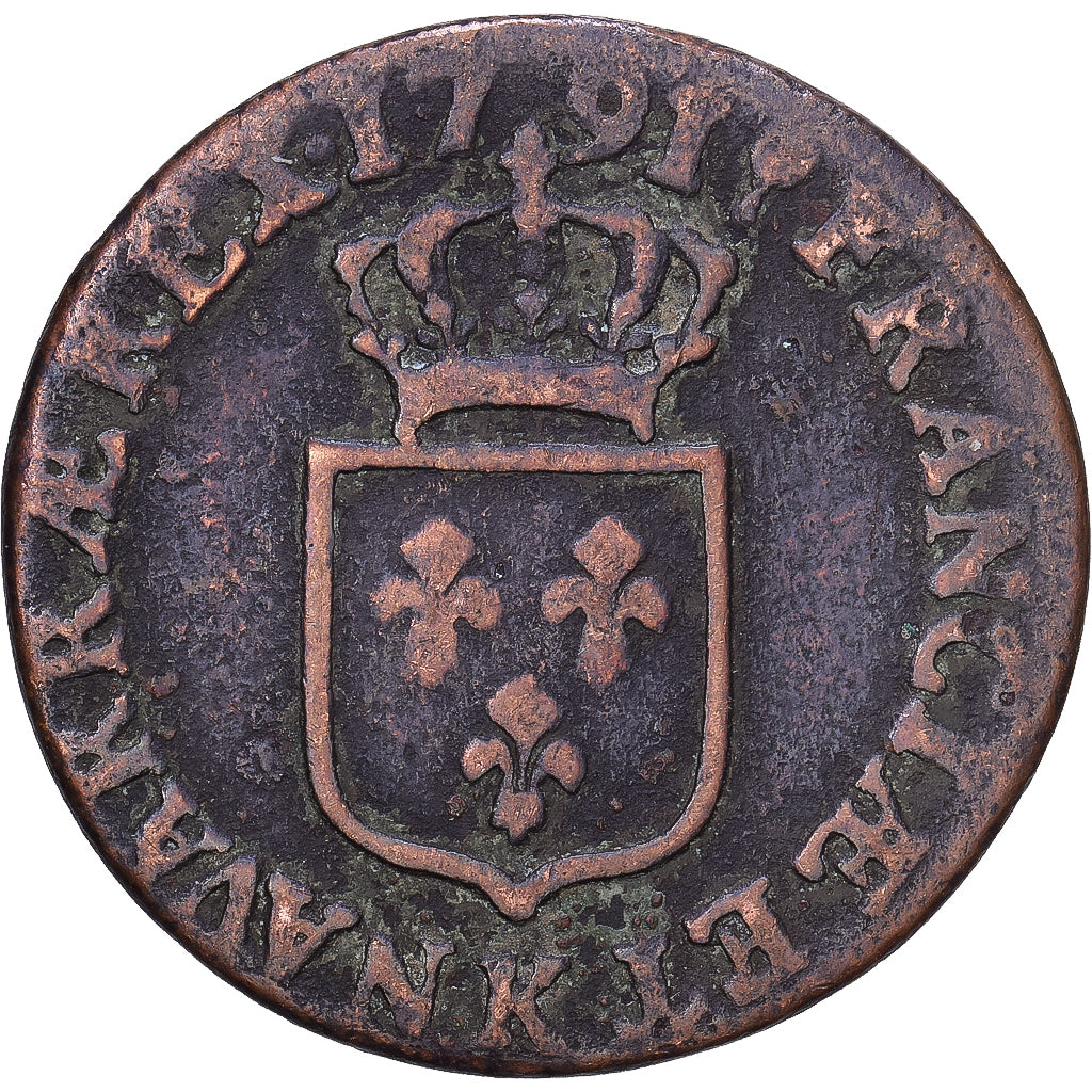 Frankreich, Louis XVI, 1/2 Sol, 1791, Bordeaux, Kupfer, S, Gadoury:348