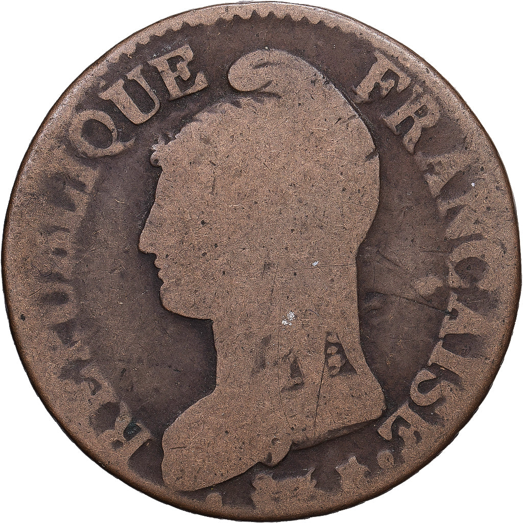 Francja, 5 Centimes, Dupré, AN 5, Paris, Miedź, F(12-15)