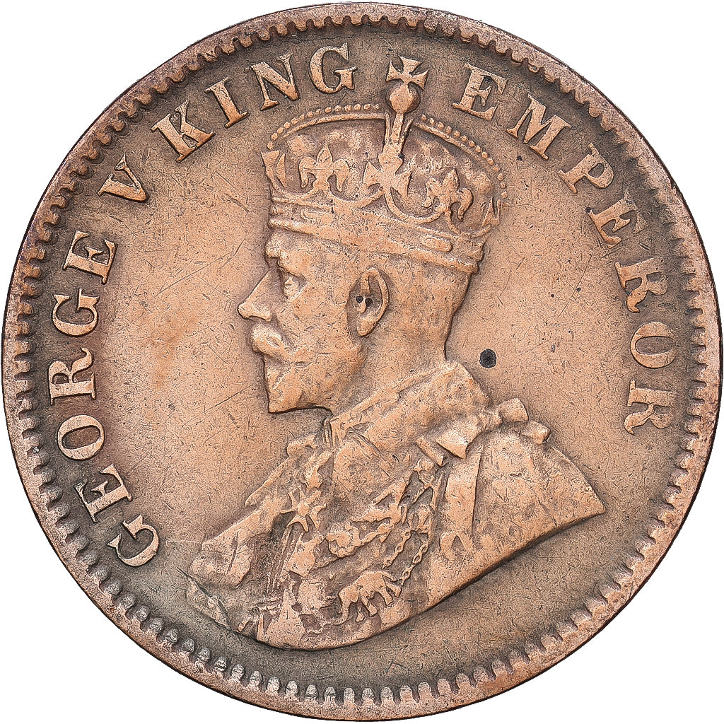 India-Brits, George V, 1/4 Anna, 1914, Bronzen, FR+, KM:512