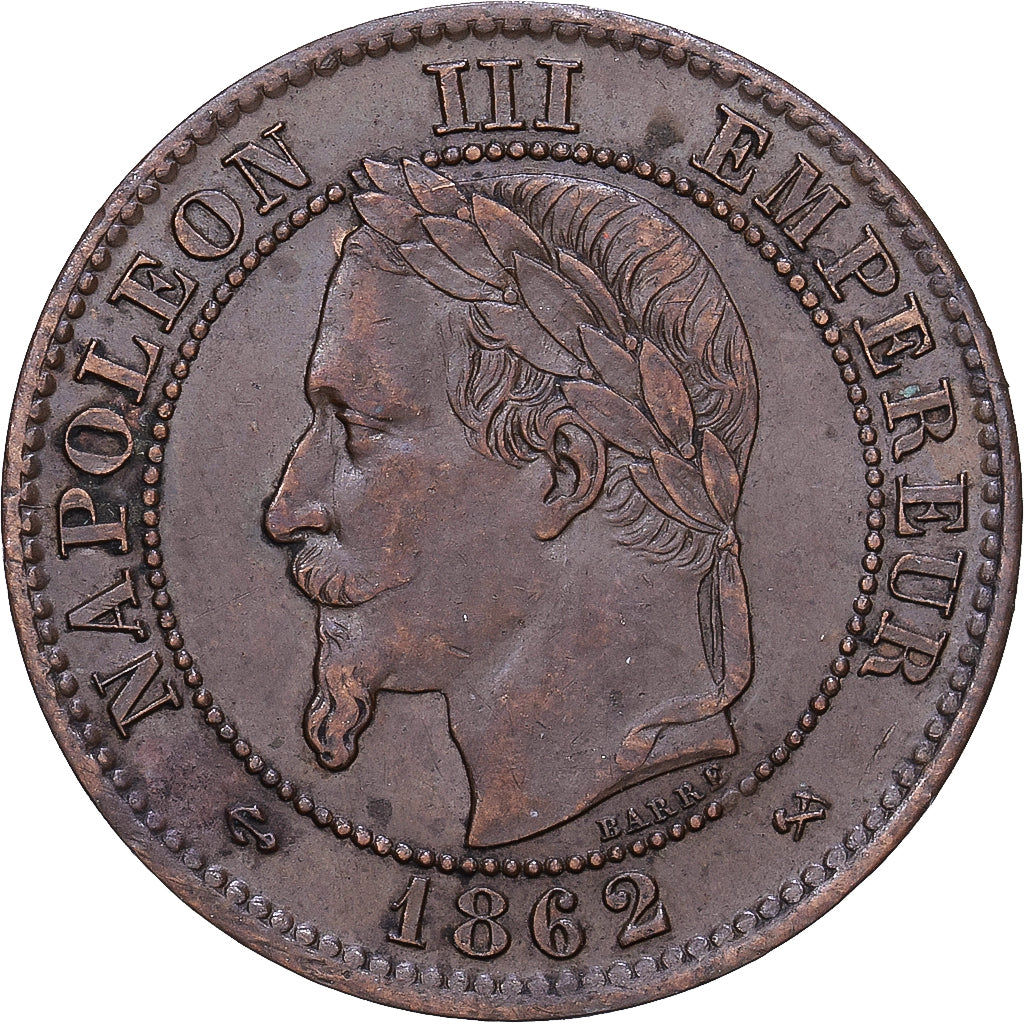France, Napoléon III, 2 Centimes, Napoléon III, 1862, Bordeaux, Bronze, TTB