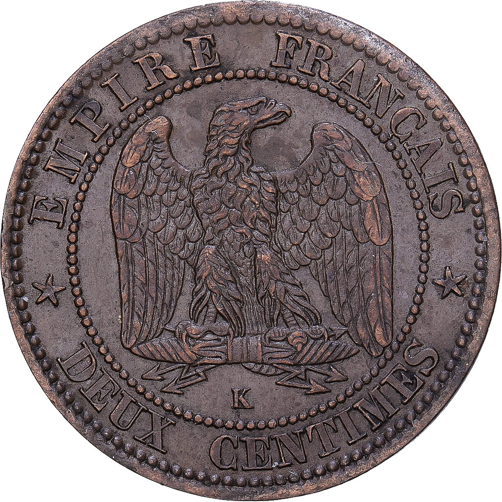France, Napoléon III, 2 Centimes, Napoléon III, 1862, Bordeaux, Bronze, TTB