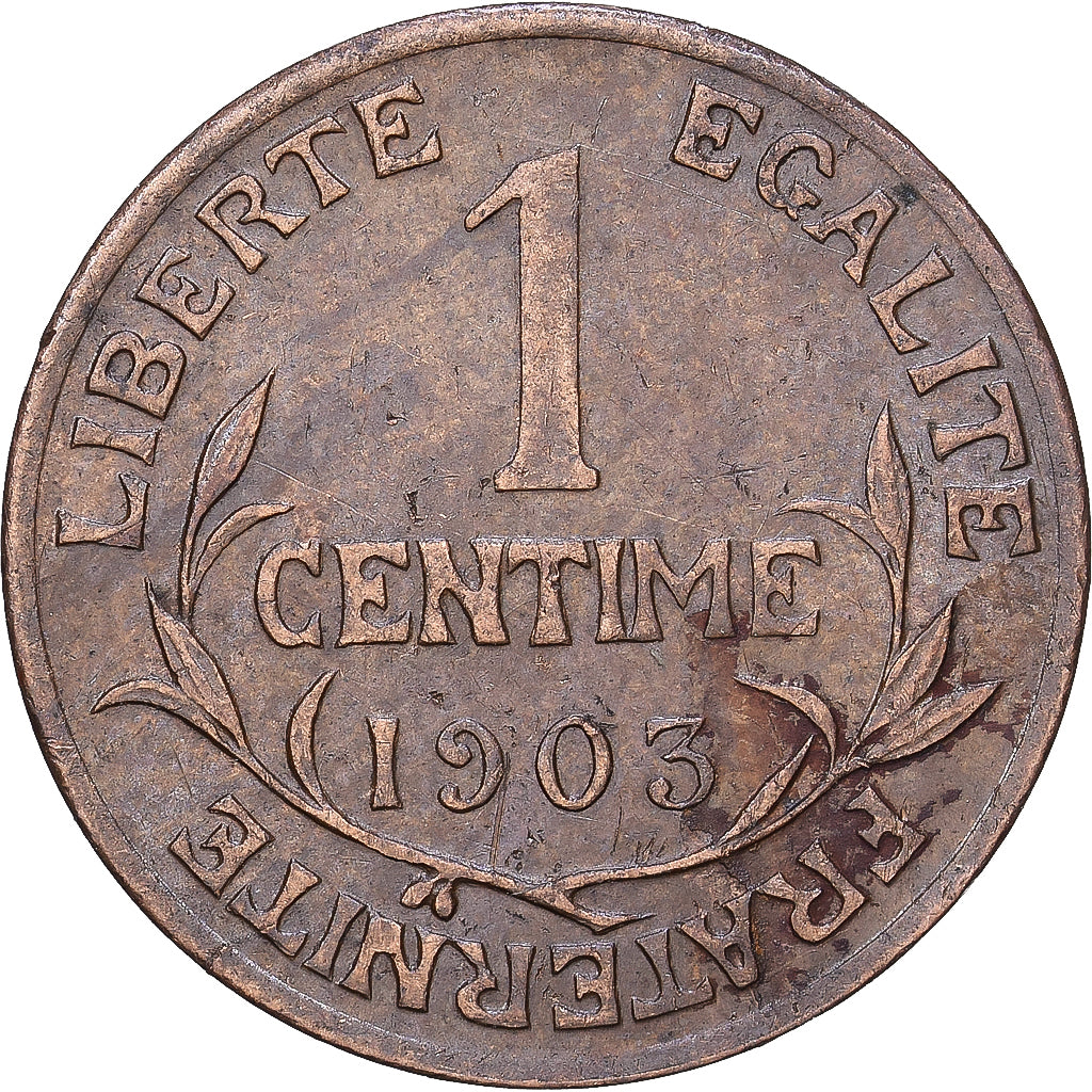 Francia, Centime, Daniel-Dupuis, 1903, Paris, Bronzo, BB, Gadoury:90, KM:840