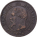 Moneda, Francia, Napoleon III, Napoléon III, 2 Centimes, 1856, Lille, BC+