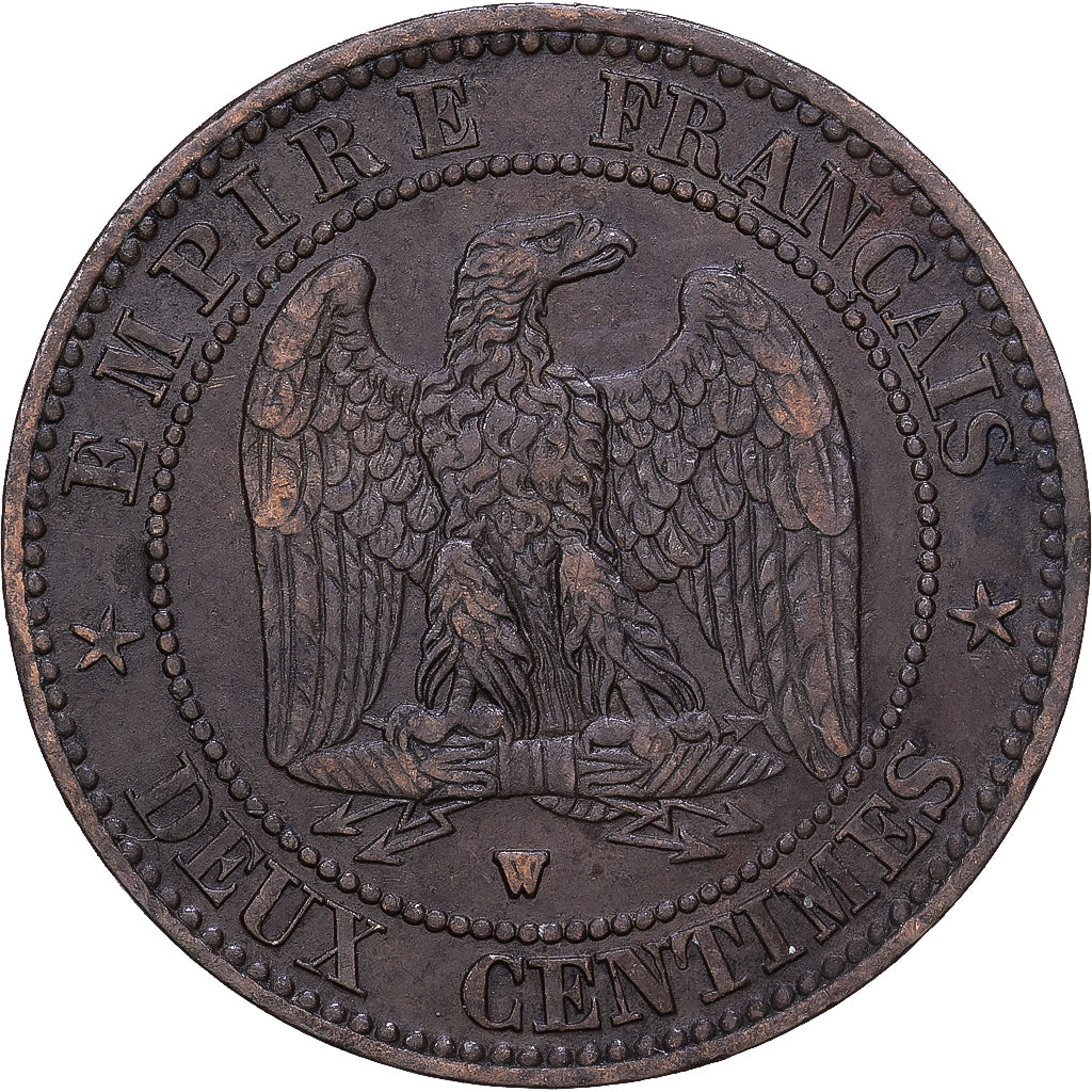 Moneda, Francia, Napoleon III, Napoléon III, 2 Centimes, 1856, Lille, BC+