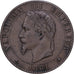 Moneda, Francia, Napoleon III, Napoléon III, 2 Centimes, 1861, Strasbourg, BC+