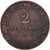 Francia, 2 Centimes, Cérès, 1877, Paris, Bronzo, MB+, Gadoury:105, KM:827.1