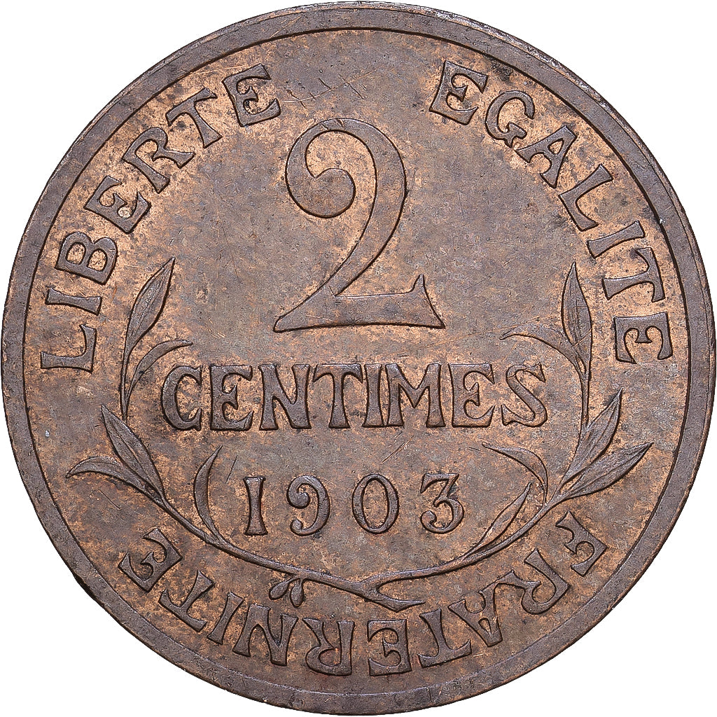 Frankreich, 2 Centimes, Dupuis, 1903, Paris, Bronze, S+, KM:841