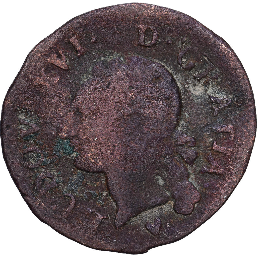 Frankreich, Louis XVI, Liard, 1785, Strasbourg, VF(20-25), Copper, KM:585.4