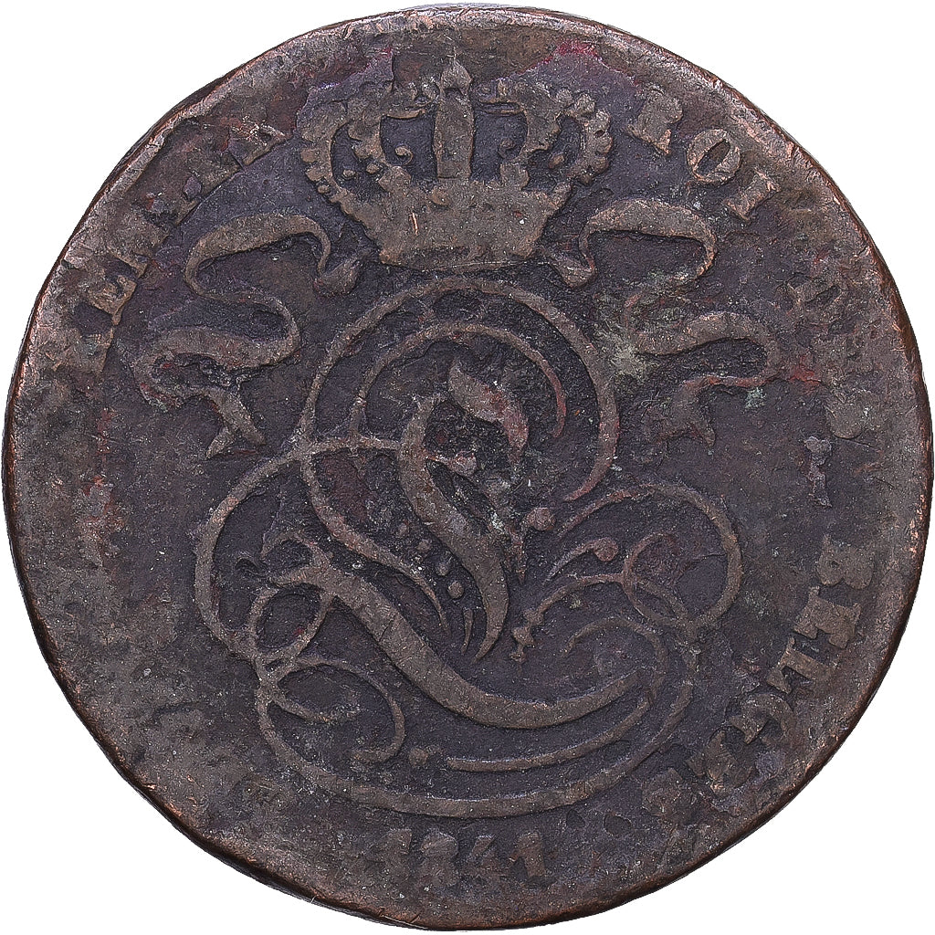 Belgia, Leopold I, 5 Centimes, 1841, Miedź, VG(8-10), KM:5.1