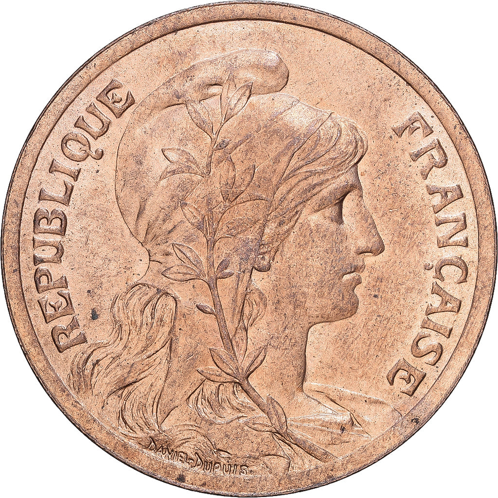 France, 10 Centimes, Daniel-Dupuis, 1917, Paris, Bronze, AU(55-58), Gadoury:277