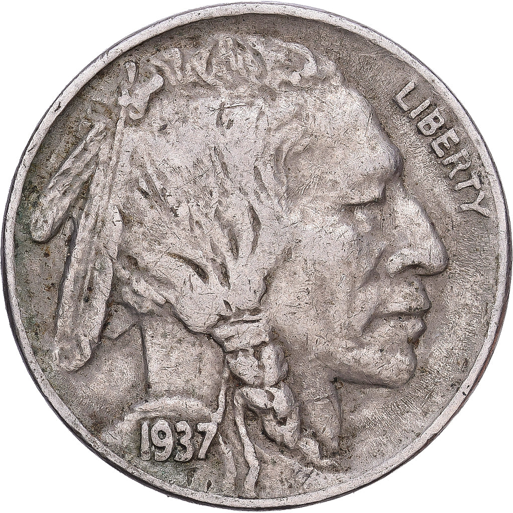 United States, 5 Cents, Buffalo Nickel, 1937, U.S. Mint, Copper-nickel