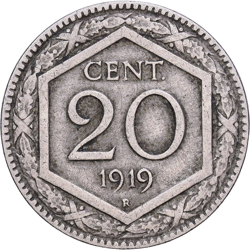 Italien, Vittorio Emanuele III, 20 Centesimi, 1919, Rome, Kupfer-Nickel, S+