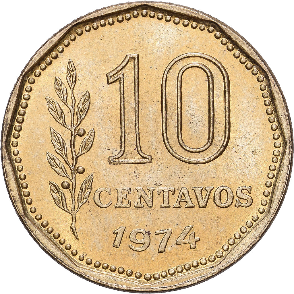 Argentina, 10 Centavos, 1974, Alumínio-Bronze, MS(63), KM:66
