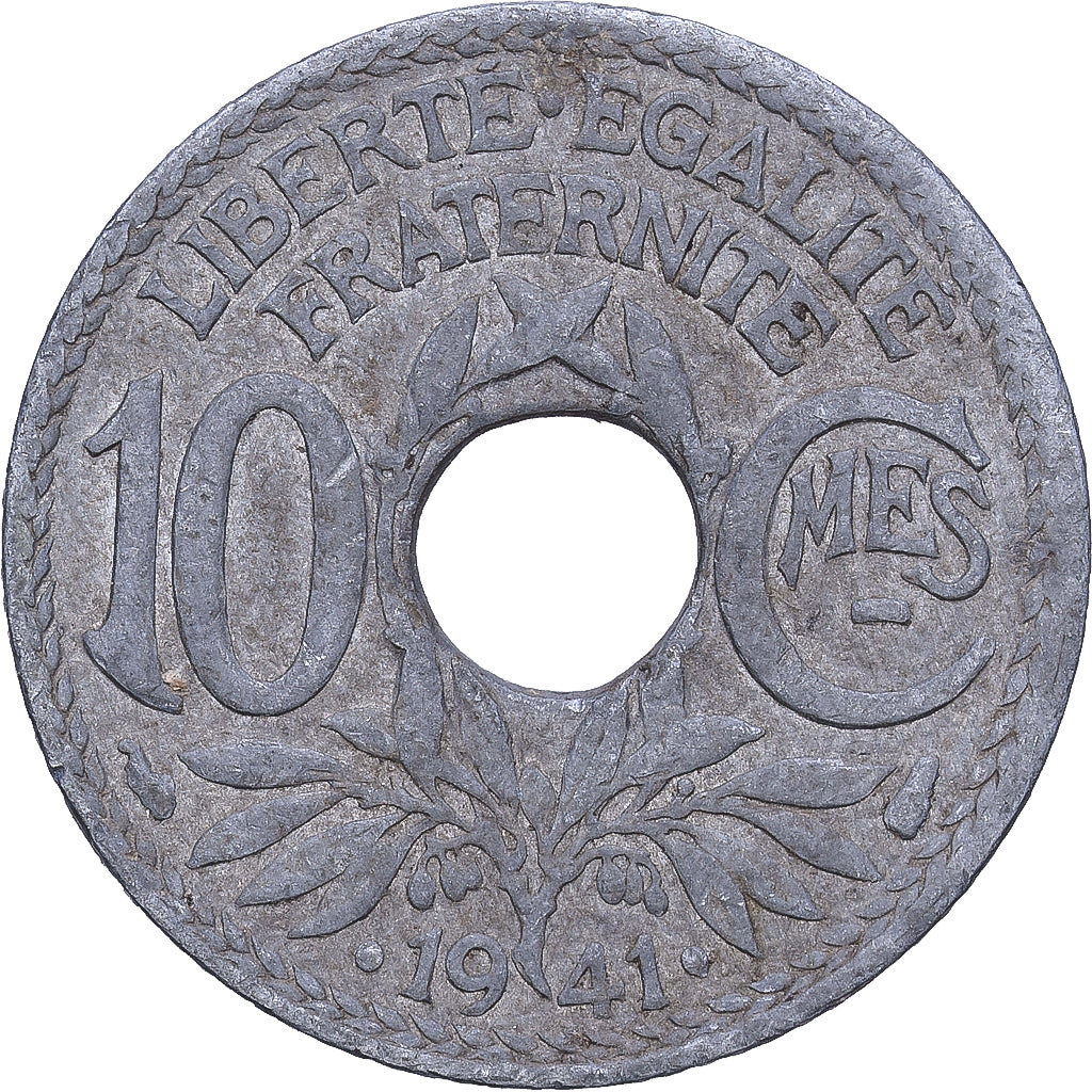 France, 10 Centimes, Lindauer, 1941, Paris, Zinc, TB+, Gadoury:288b, KM:896