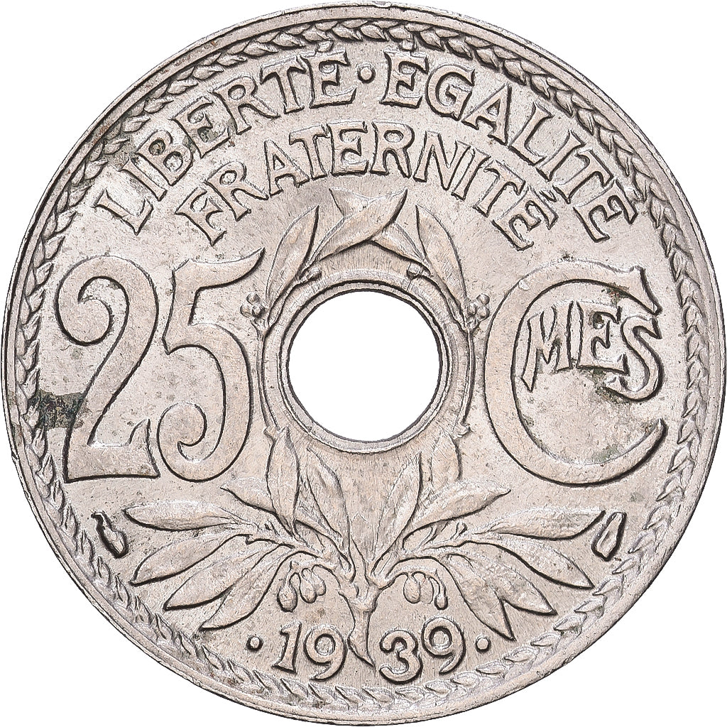 France, 25 Centimes, Lindauer, 1939, Paris, Maillechort, TTB+, Gadoury:381, Le