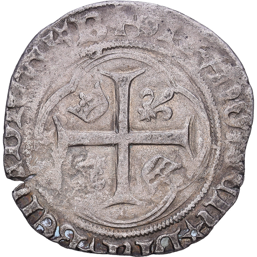 Francia, Charles VII, Blanc à la couronne, Bourges, Argento, MB+, Duplessy:519