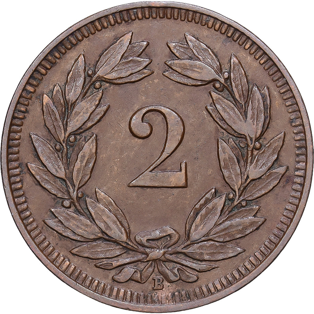 Svizzera, 2 Rappen, 1918, Bern, Bronzo, BB, KM:4.2