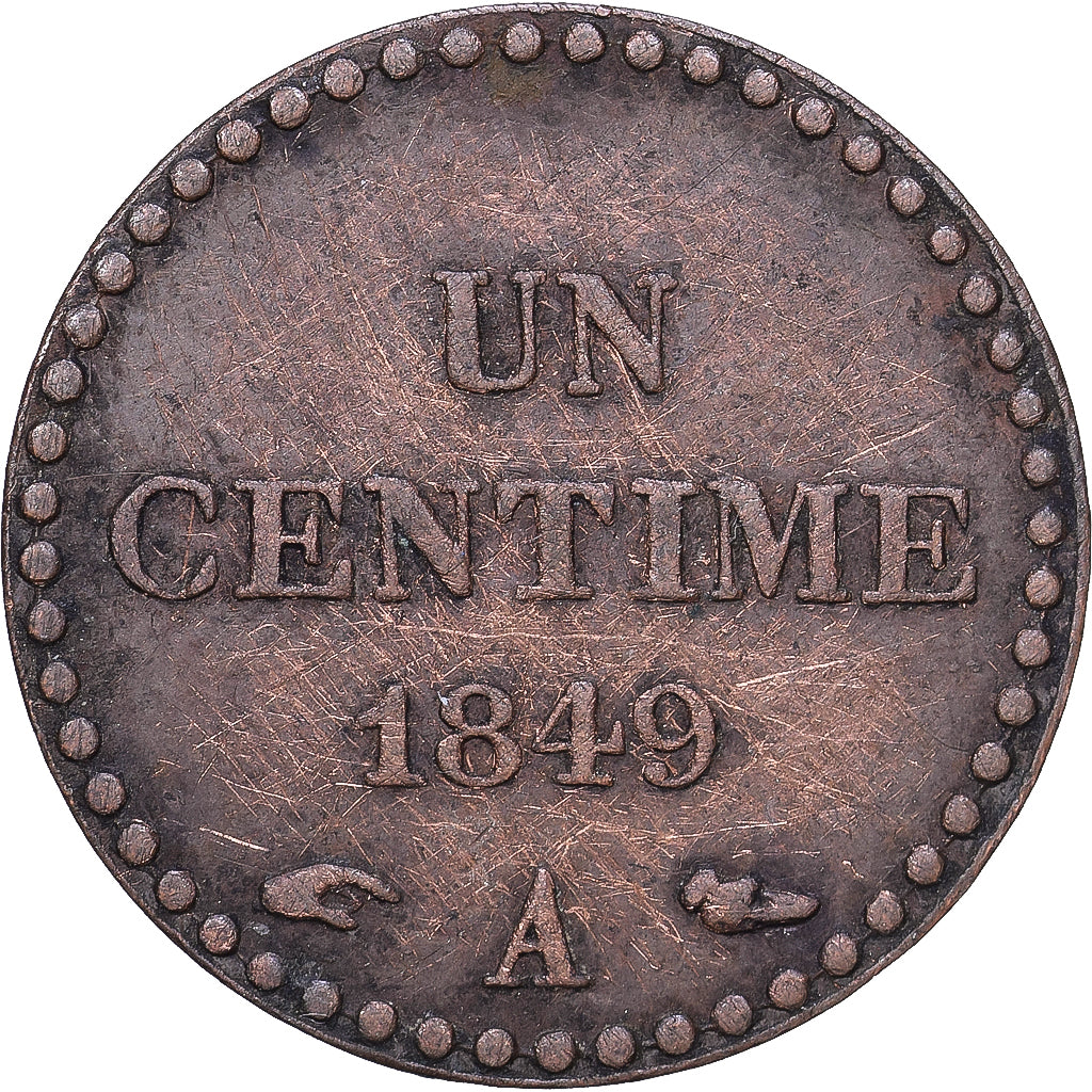 Frankrijk, Centime, Dupré, 1849, Paris, Bronzen, ZF, Gadoury:84, KM:754