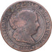 España, Isabel II, 5 Centimos, 1867, Jubia, Bronce, BC, KM:635