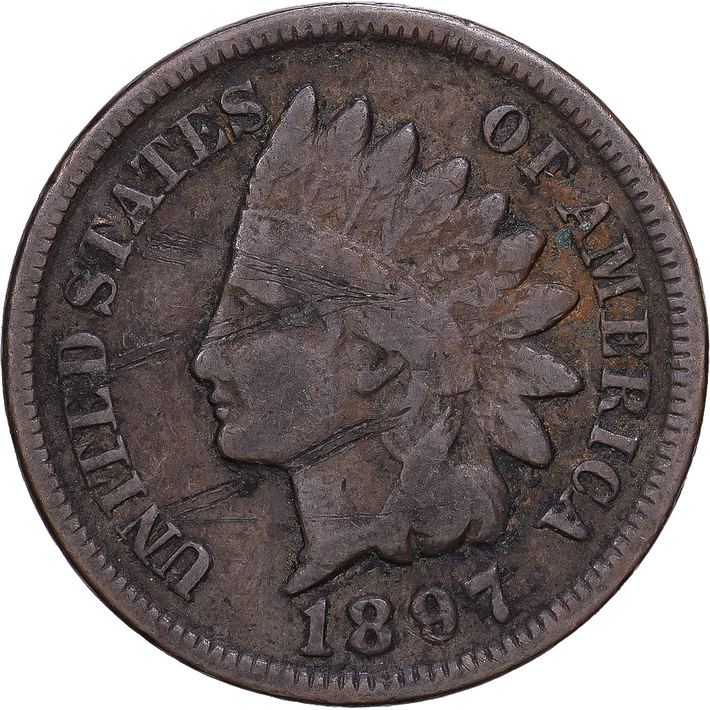 Estados Unidos da América, Cent, Indian Head, 1897, U.S. Mint, Bronze
