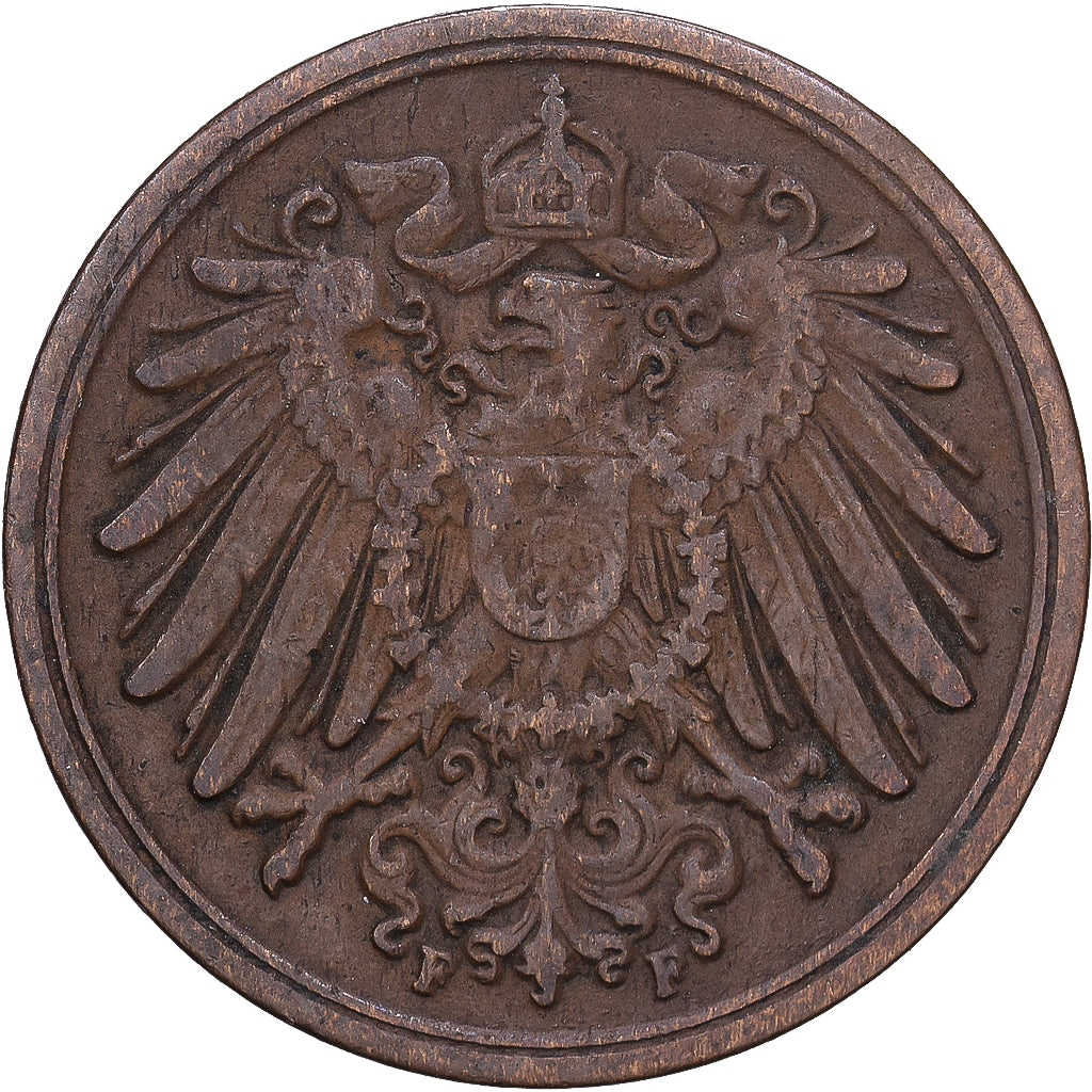 Duitsland, Wilhelm II, Pfennig, 1901, Stuttgart, Koper, ZF, KM:10