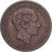 Espanha, Alfonso XII, 5 Centimos, 1877, Madrid, Bronze, VF(20-25), KM:674