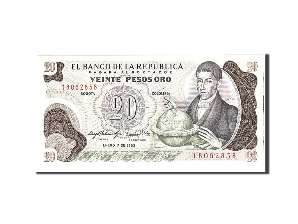 Billete, 20 Pesos Oro, 1983, Colombia, KM:409d, 1983-01-01, UNC