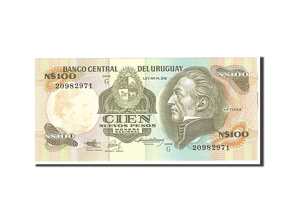 Geldschein, Uruguay, 100 Nuevos Pesos, 1986, Undated, KM:62c, UNZ