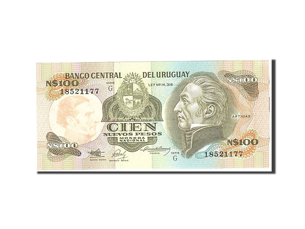 Banknote, Uruguay, 100 Nuevos Pesos, 1986, Undated, KM:62c, UNC(64)