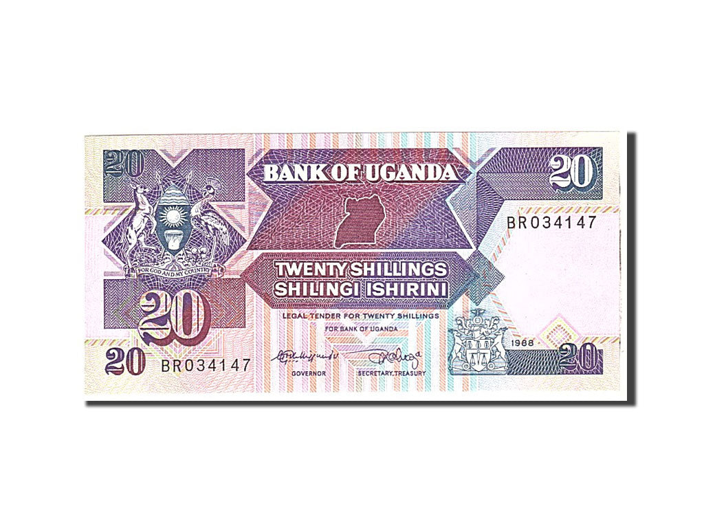 Billete, 20 Shillings, 1988, Uganda, KM:29b, Undated, UNC