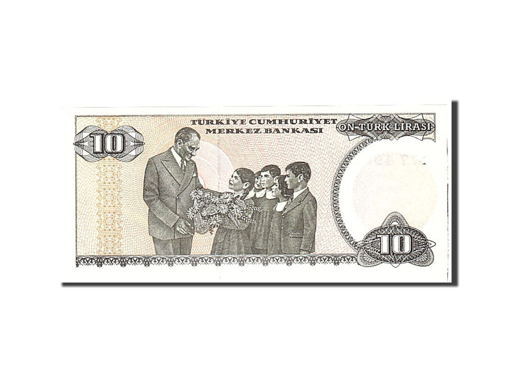 Banknote, Turkey, 10 Lira, 1970, Undated, KM:193a, UNC(65-70)