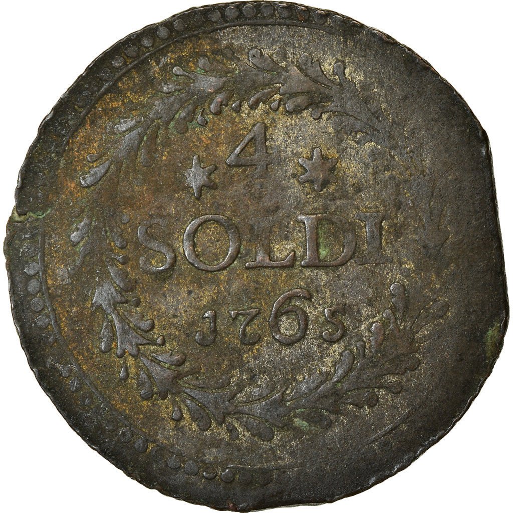 Münze, Italien Staaten, CORSICA, General Pasquale Paoli, 4 Soldi, 1765, Murato