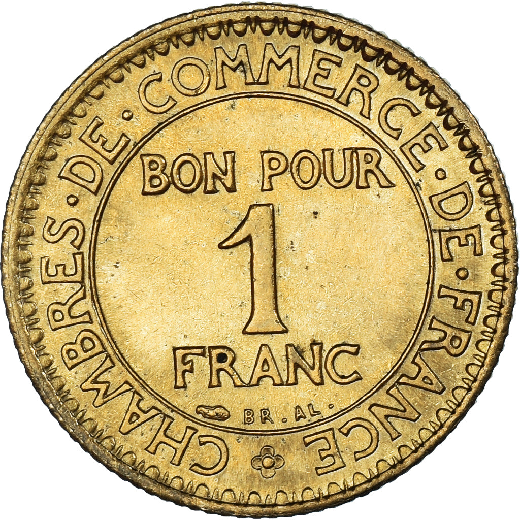 Coin, France, Chambre de commerce, Franc, 1923, Paris, AU(55-58)