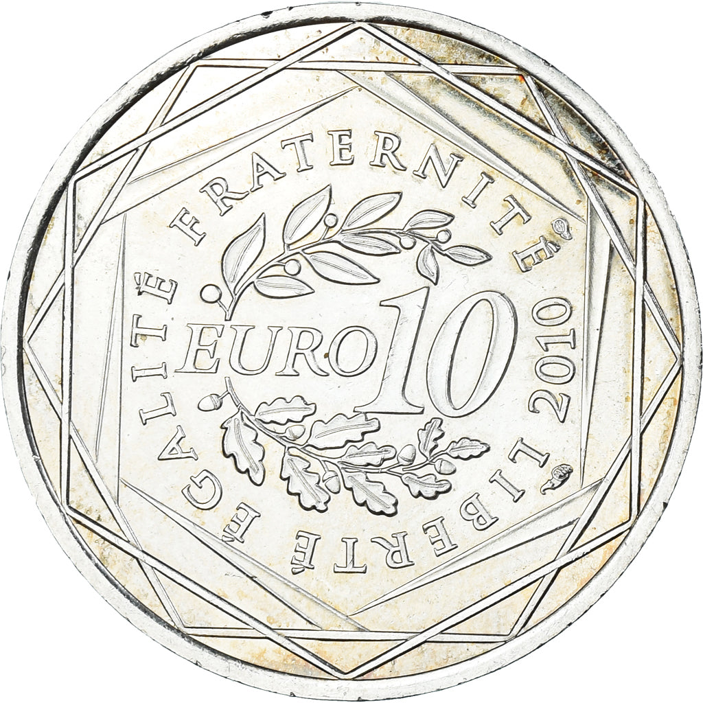 France, 10 Euro, 2010, Paris, Centre, MS(60-62), Silver, KM:1650