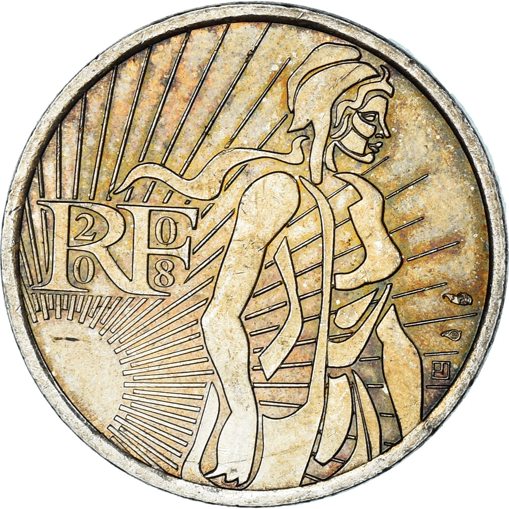 France, 5 Euro, 2008, Semeuse, MS(60-62), Silver