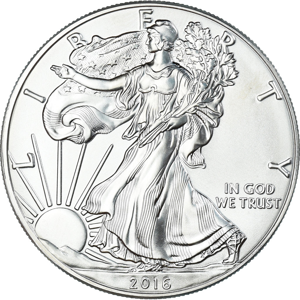 Coin, United States, Dollar, 2016, American Silver Eagle, MS(63), Silver