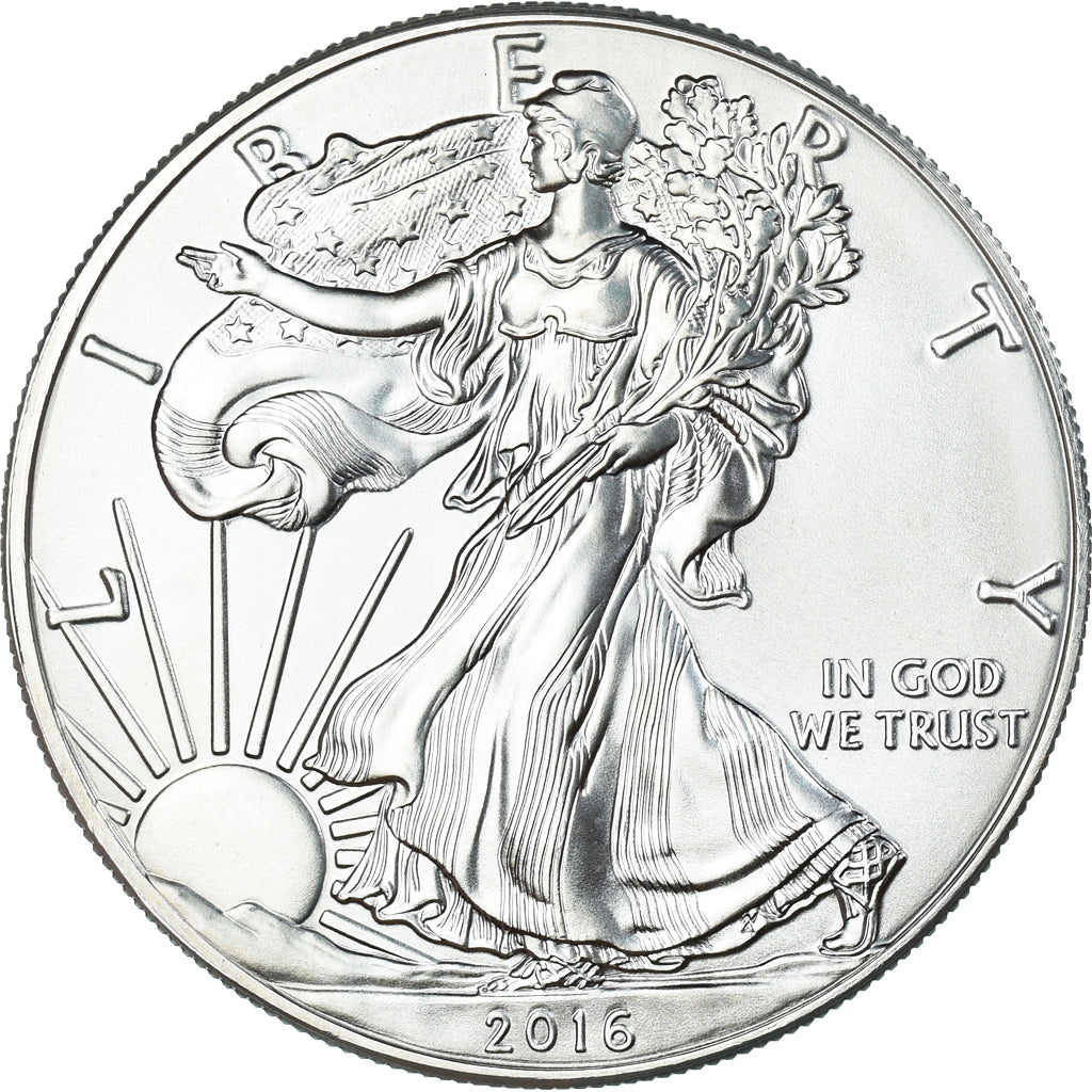 Coin, United States, Dollar, 2016, American Silver Eagle, MS(63), Silver