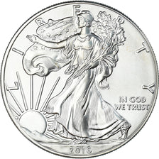 Coin, United States, Dollar, 2016, American Silver Eagle, MS(63), Silver