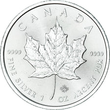 Moeda, Canadá, 5 Dollars, 2021, Maple Leaf, MS(63), Prata