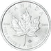 Moeda, Canadá, 5 Dollars, 2021, Maple Leaf, MS(63), Prata