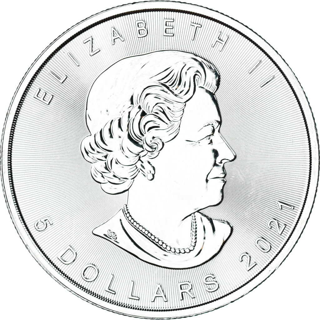 Canada, Élisabeth II, 5 Dollars, Maple Leaf, 2021, Argent, SPL
