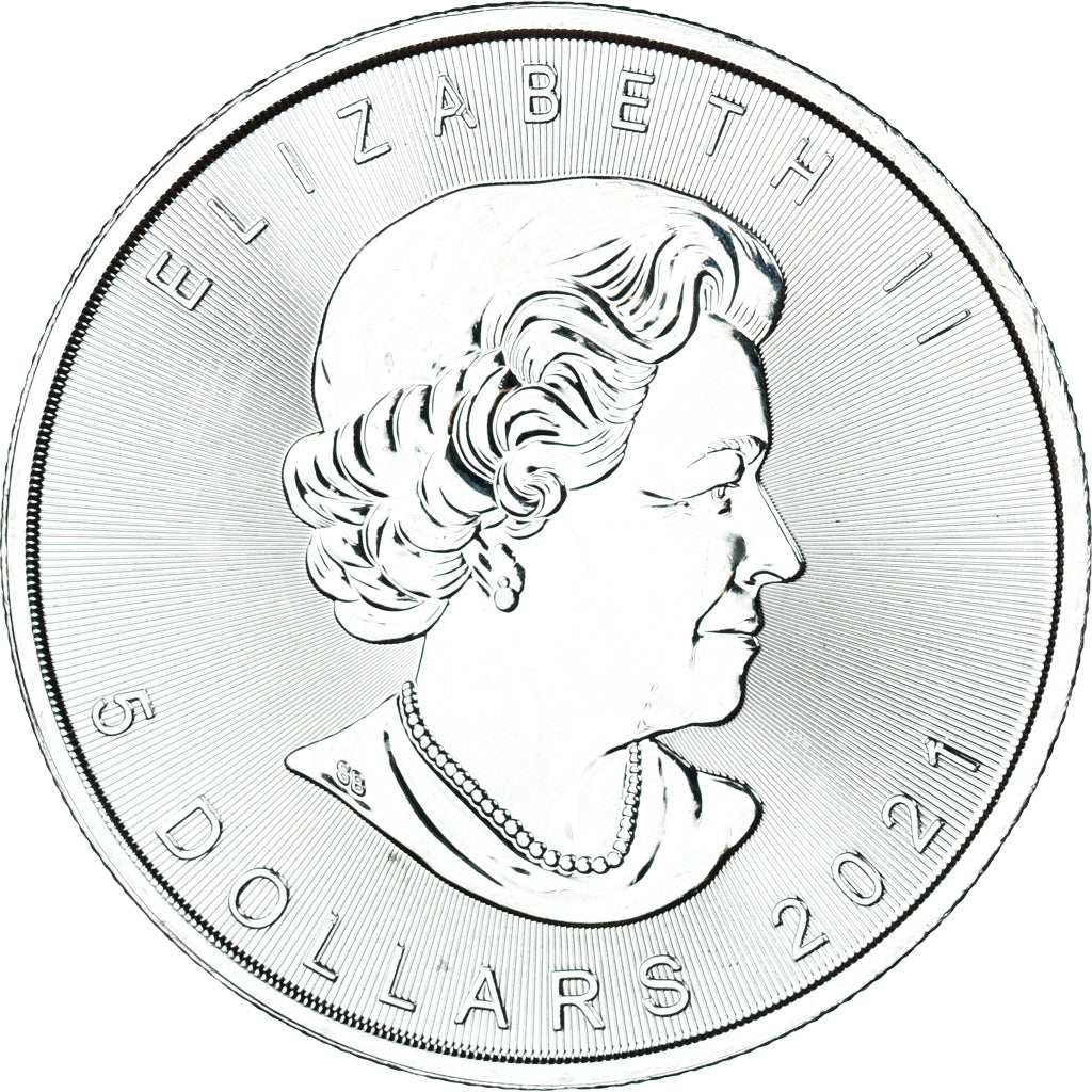 Canada, Élisabeth II, 5 Dollars, Maple Leaf, 2021, Argent, SPL