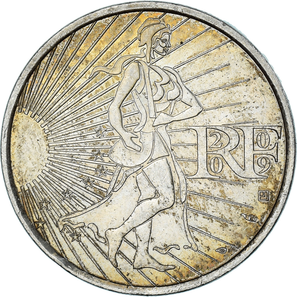 Frankrijk, 10 Euro, 2009, Semeuse, ZF+, Zilver