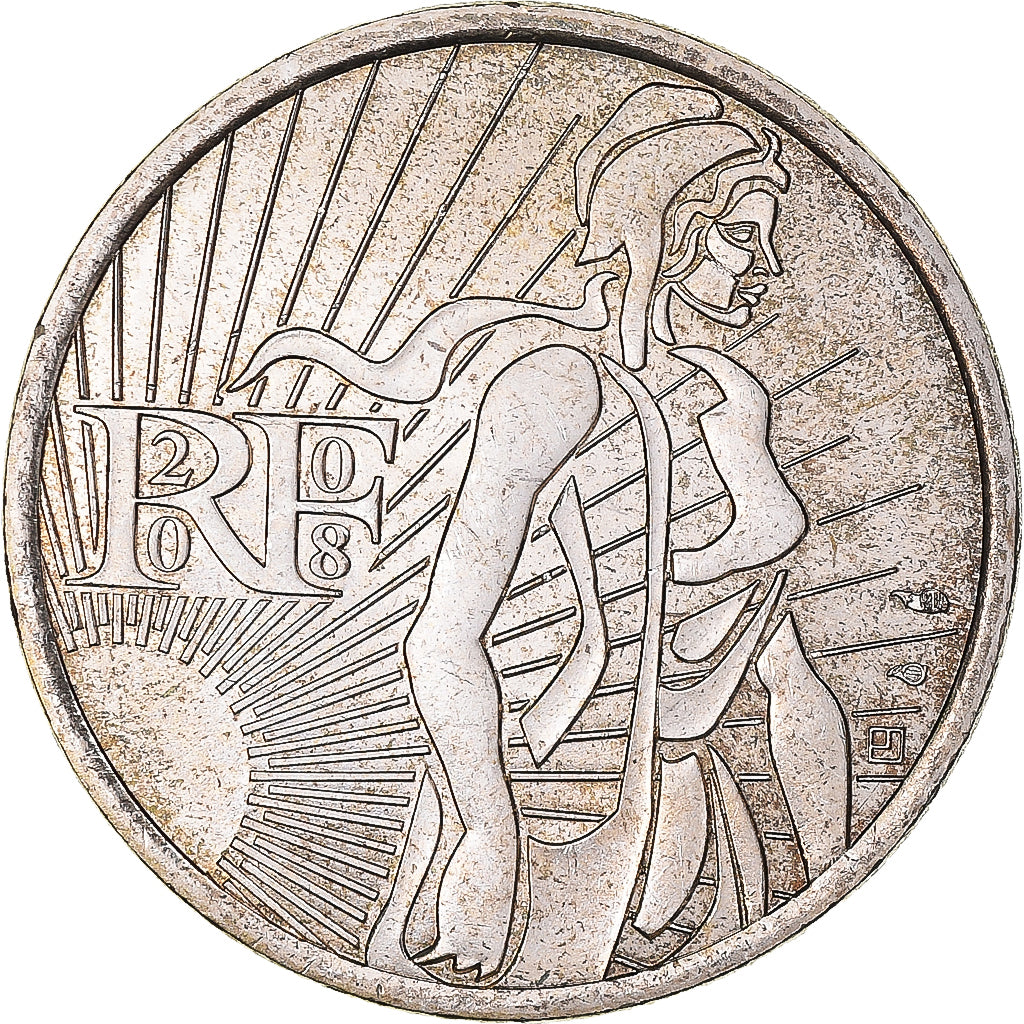 Francia, 5 Euro, 2008, Semeuse, EBC, Plata, KM:1534