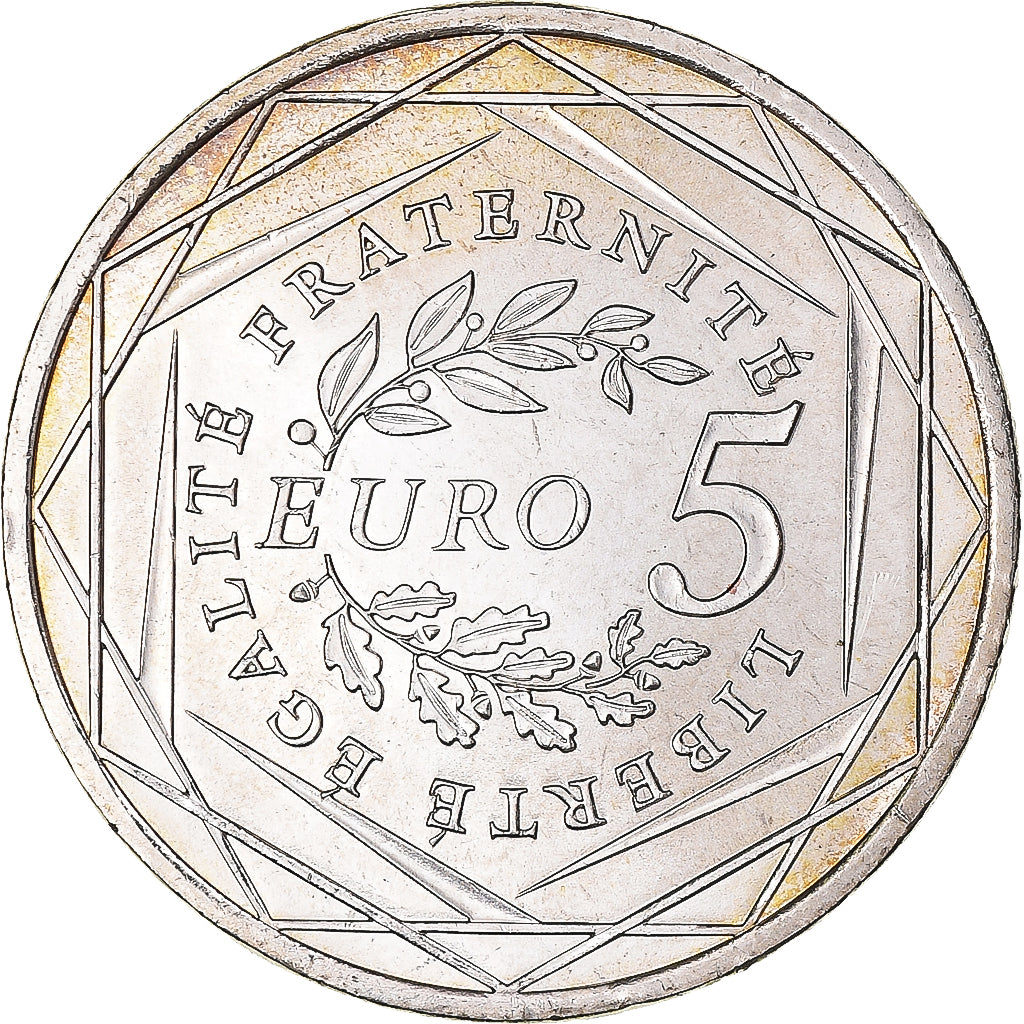 Francia, 5 Euro, 2008, Semeuse, EBC, Plata, KM:1534